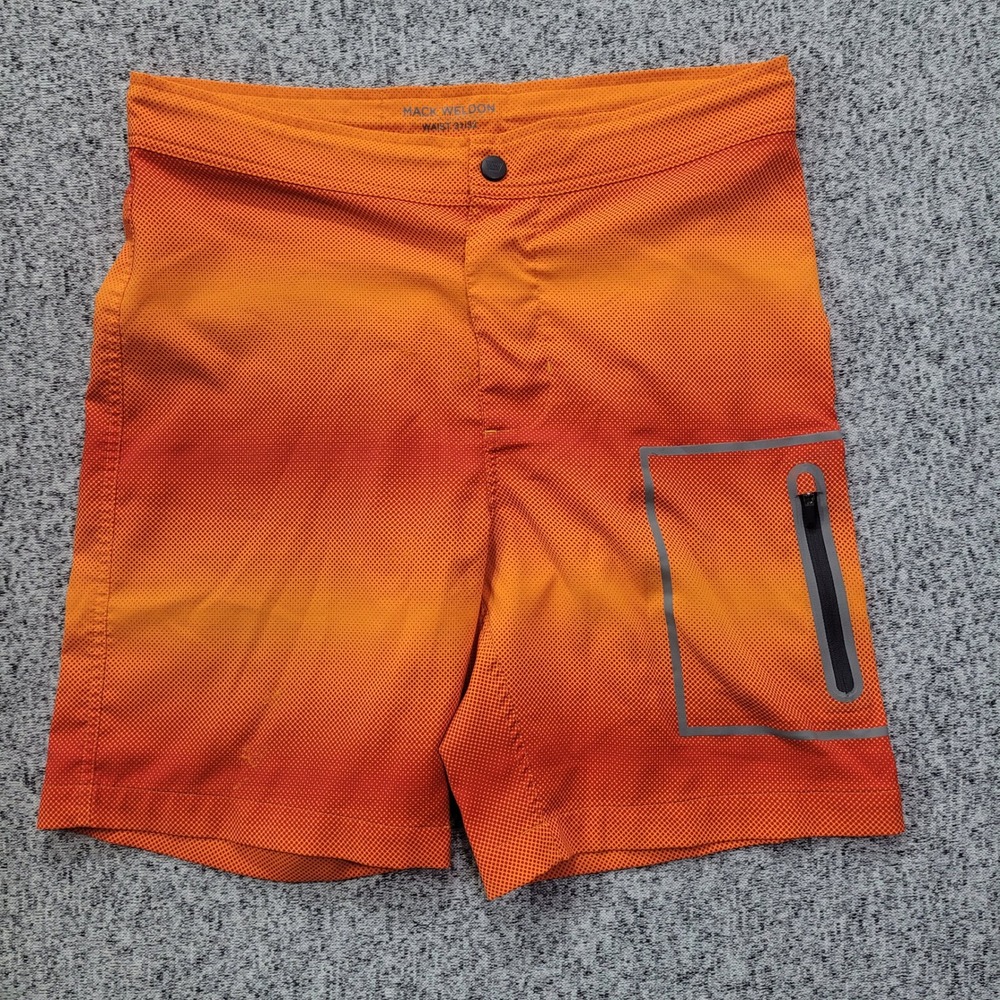 MACK WELDON Orange Dot Gradient Swim Trunks Shorts Mens Waist 31 32 Board Shorts